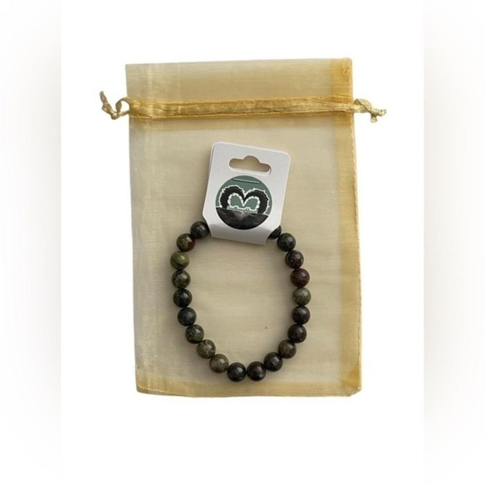 Genuine Dragons Blood Jasper Gemstone 8mm Bracelet